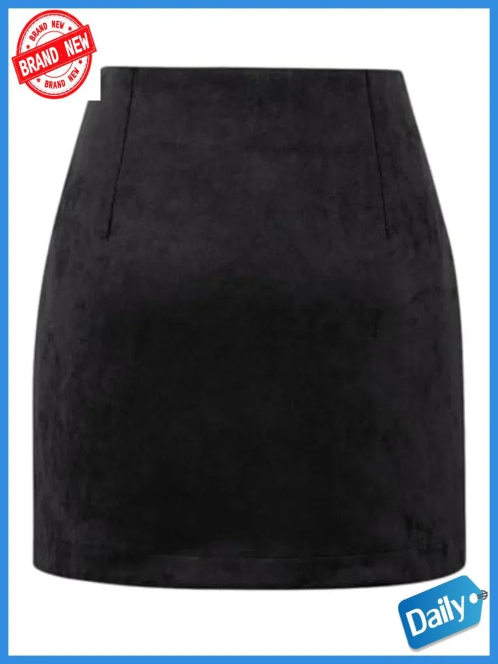 High Waist Plaid Pencil Skirt Side Zipper Mini Wool Skirt